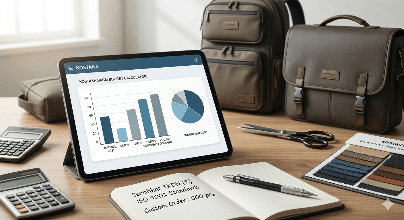 Cara Menghitung Budget Produksi Tas Custom di KOSTAKA